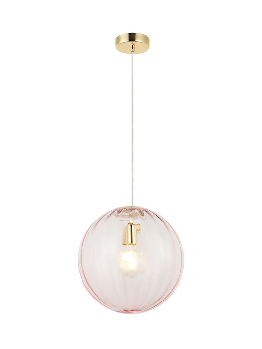 Viokef Diana Κρεμαστό Φωτιστικό Ράγα για Ντουί E27 Ροζ 30x150εκ.